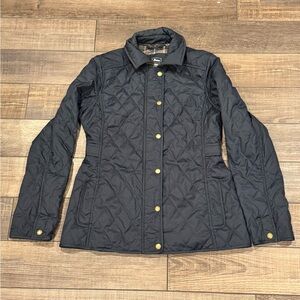 LL Bean Quilted Riding Jacket Women's XS Plaid Lining Corduroy Trim Preppy